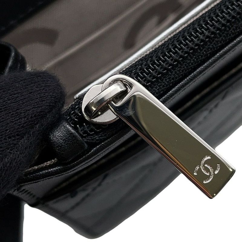 シャネル チェーンウォレット カンボンライン ココマーク A46646 CHANEL 財布 黒