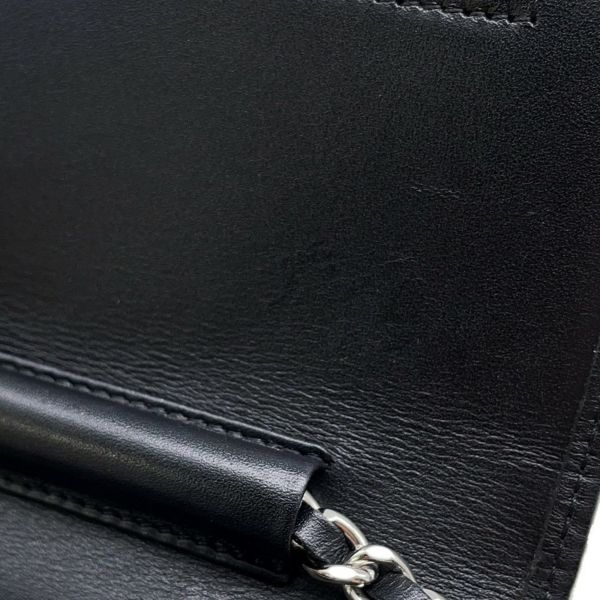 シャネル チェーンウォレット カンボンライン ココマーク A46646 CHANEL 財布 黒