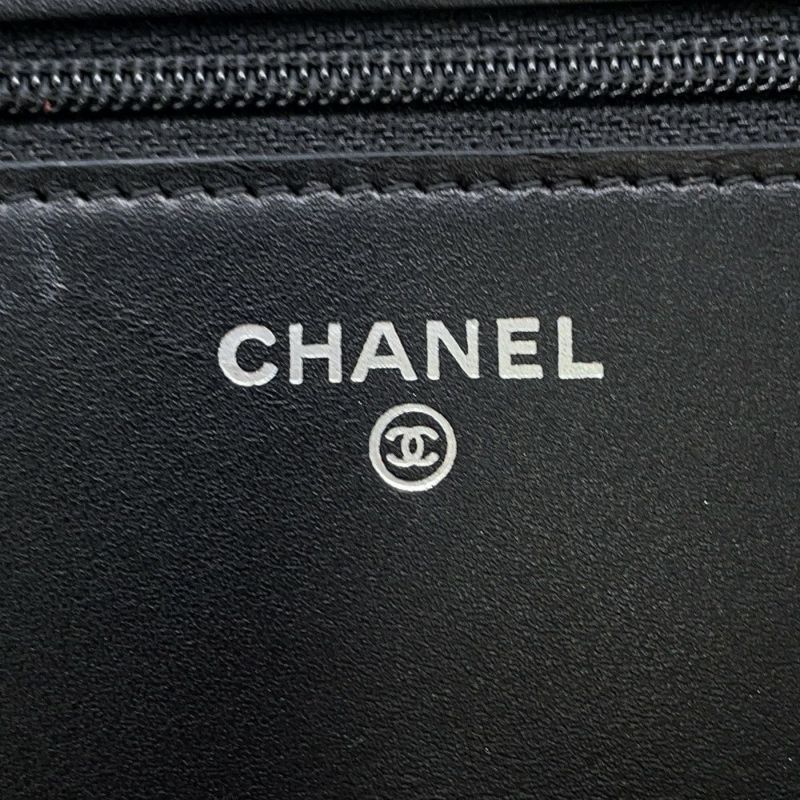 シャネル チェーンウォレット カンボンライン ココマーク A46646 CHANEL 財布 黒
