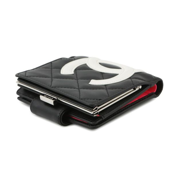 シャネル 二つ折り財布 カンボンライン レザー A26720 CHANEL 財布 黒