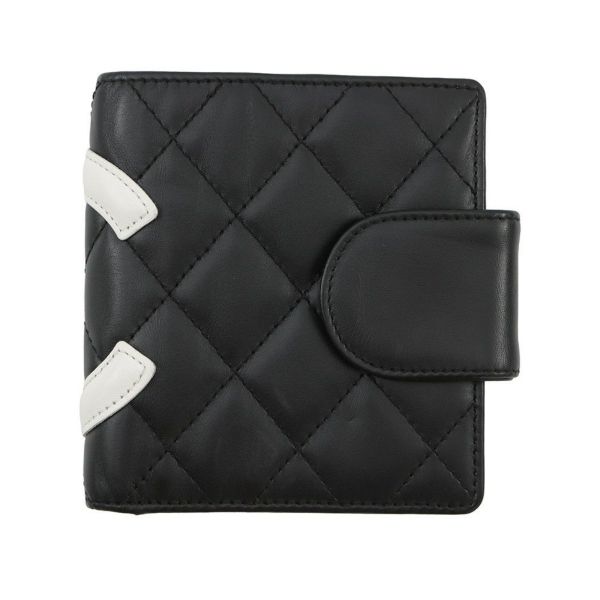 シャネル 二つ折り財布 カンボンライン レザー A26720 CHANEL 財布 黒
