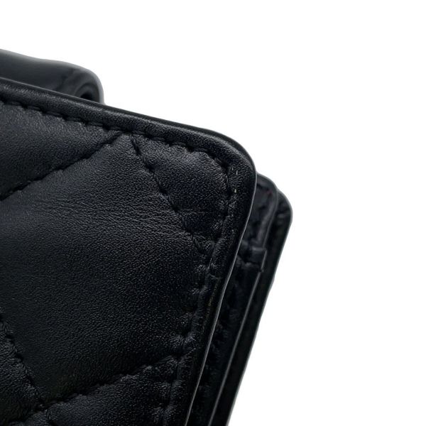 シャネル 二つ折り財布 カンボンライン レザー A26720 CHANEL 財布 黒