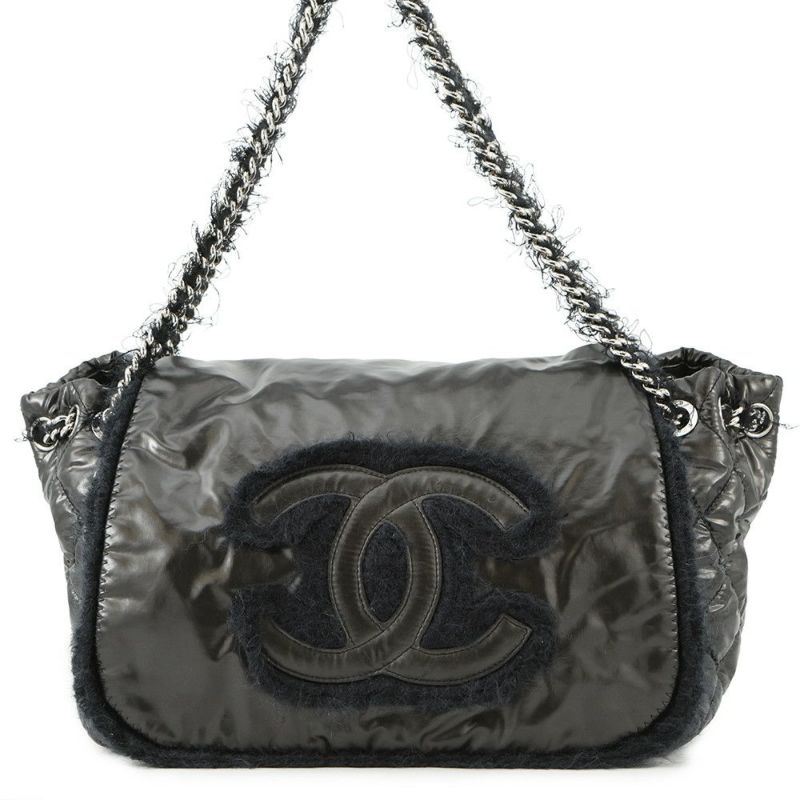 シャネル チェーンショルダーバッグ ココマーク マトラッセ ナイロン A49697 CHANEL