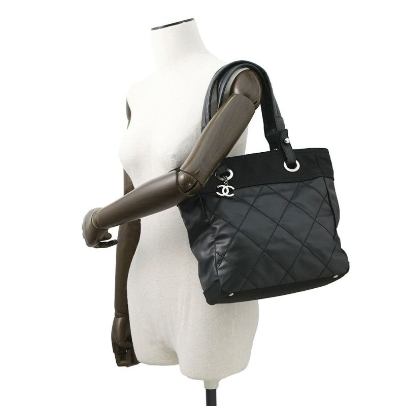 シャネル トートバッグ パリビアリッツトートPM マトラッセ ココマーク スモール A34208 CHANEL 黒