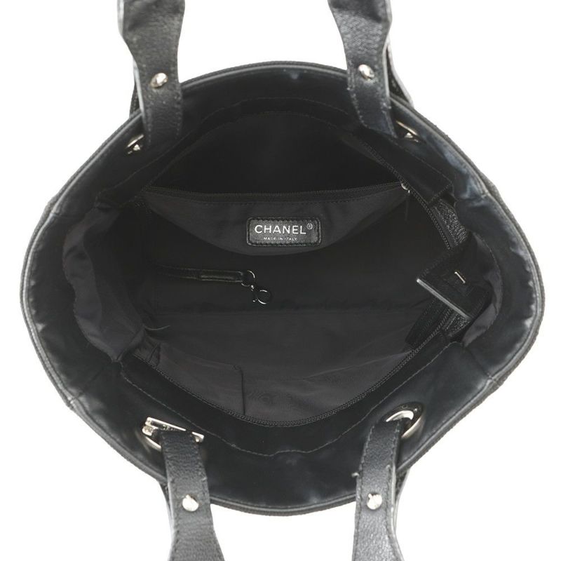 シャネル トートバッグ パリビアリッツトートPM マトラッセ ココマーク スモール A34208 CHANEL 黒
