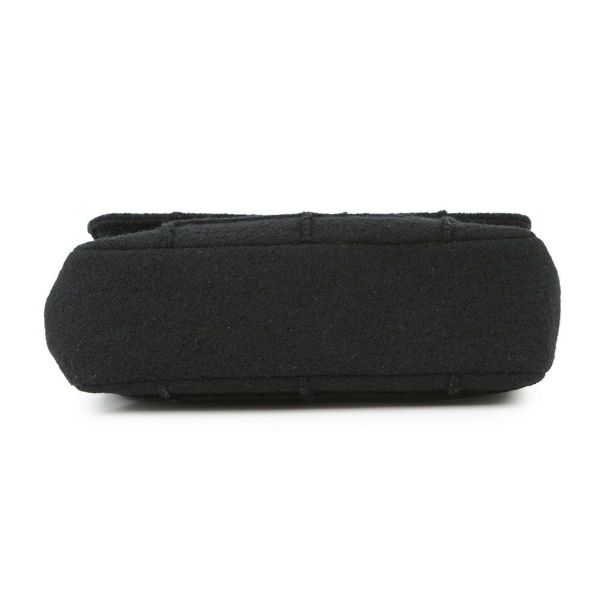 シャネル チェーンショルダーバッグ 2.55 チョコバー フェルト A37590 CHANEL 黒