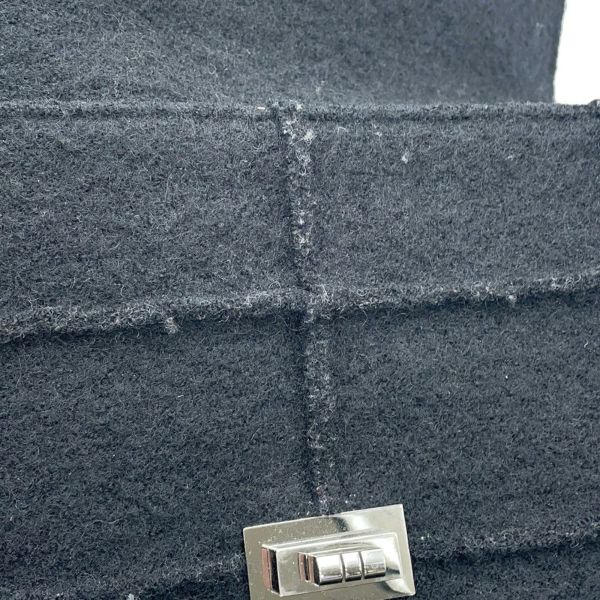 シャネル チェーンショルダーバッグ 2.55 チョコバー フェルト A37590 CHANEL 黒