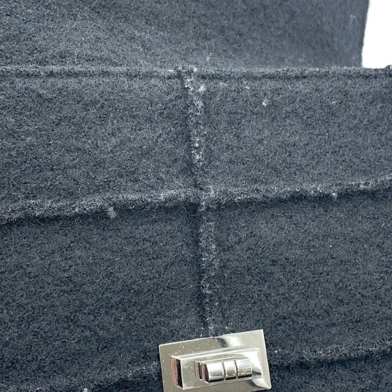 シャネル チェーンショルダーバッグ 2.55 チョコバー フェルト A37590 CHANEL 黒