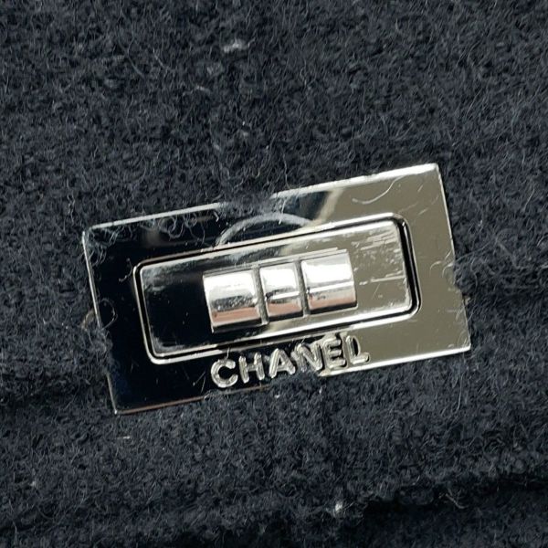 シャネル チェーンショルダーバッグ 2.55 チョコバー フェルト A37590 CHANEL 黒