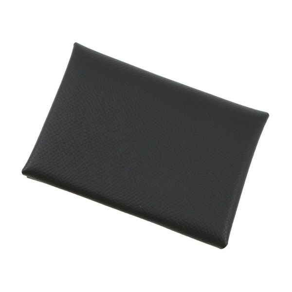 エルメス コインケース カルヴィ デュオ ブラック/シルバー金具 エプソン W刻印 黒
