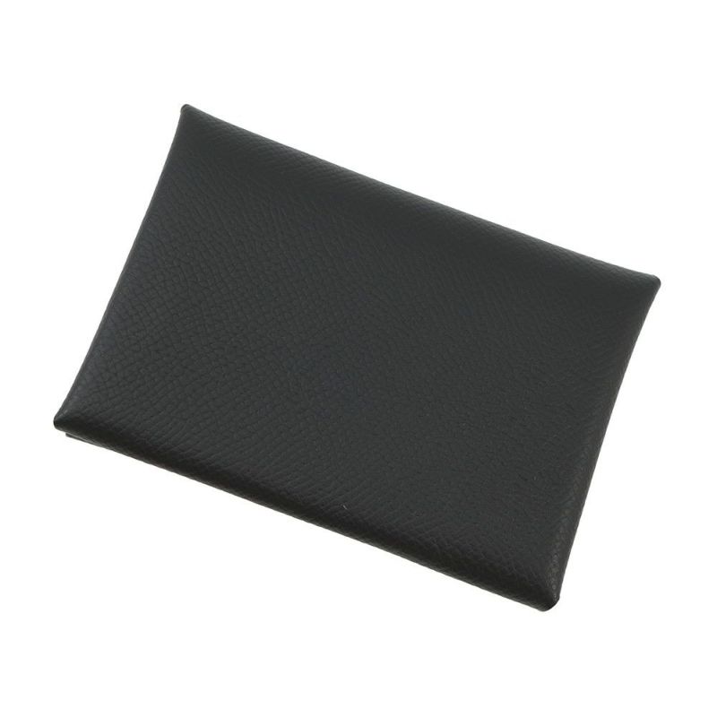 エルメス コインケース カルヴィ デュオ ブラック/シルバー金具 エプソン W刻印 黒