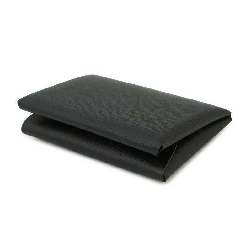 エルメス コインケース カルヴィ デュオ ブラック/シルバー金具 エプソン W刻印 黒