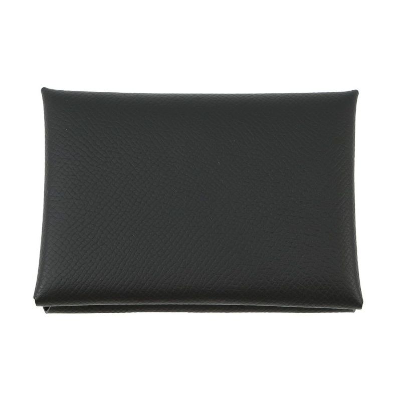 エルメス コインケース カルヴィ デュオ ブラック/シルバー金具 エプソン W刻印 黒