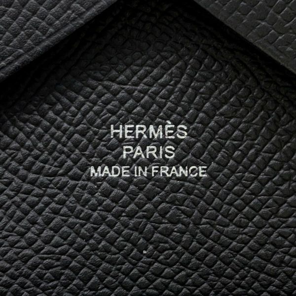 エルメス コインケース カルヴィ デュオ ブラック/シルバー金具 エプソン W刻印 黒