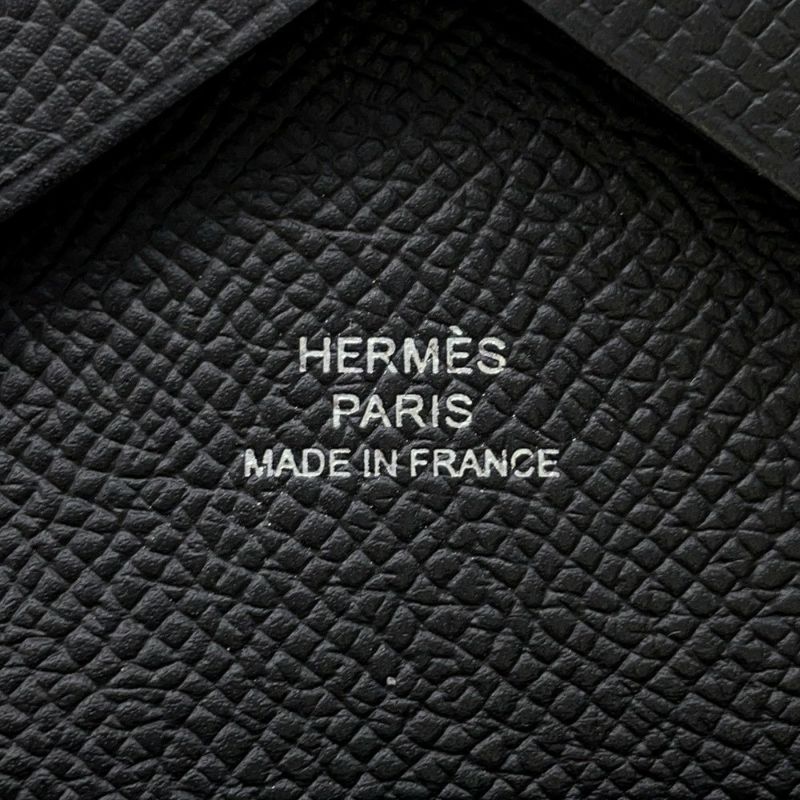 エルメス コインケース カルヴィ デュオ ブラック/シルバー金具 エプソン W刻印 黒