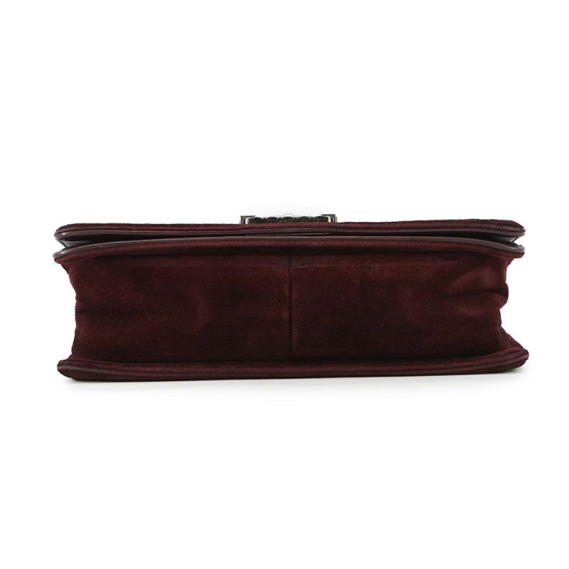 シャネル チェーンショルダーバッグ ボーイシャネル ツイード ベロア CHANEL