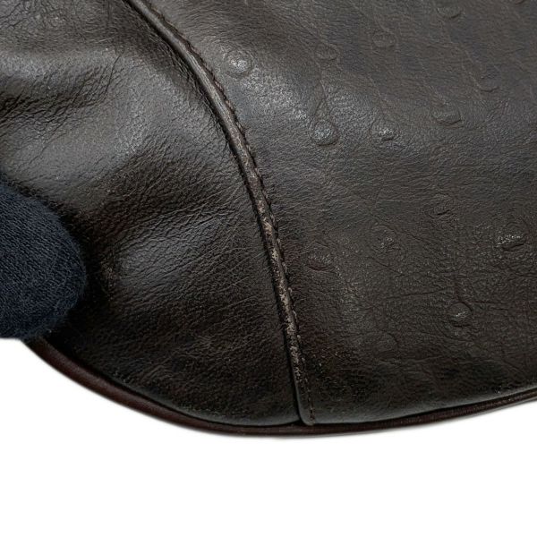 クリスチャン・ディオール ショルダーバッグ サドルバッグ オーストリッチ型押しレザー Christian Dior ワンショルダー