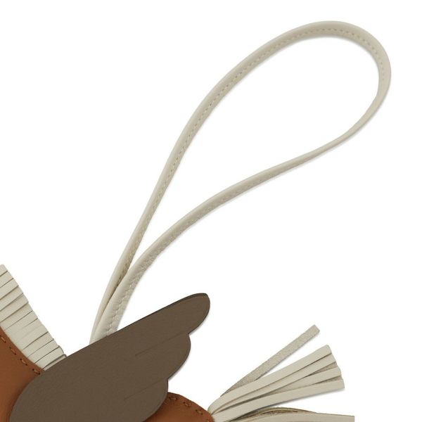 エルメス バッグチャーム ロデオMM ペガサス ゴールド/クレ/エトゥープ ラムスキン W刻印 HERMES チャーム オーナメント