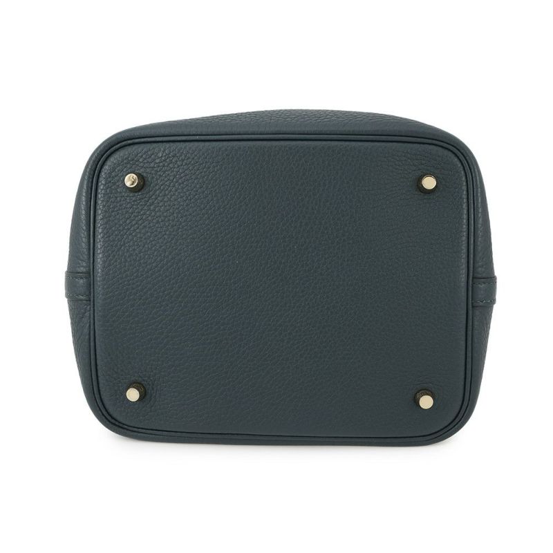 エルメス ハンドバッグ ピコタンロックMM ヴェールシプレス/ゴールド金具 トリヨンクレマンス B刻印