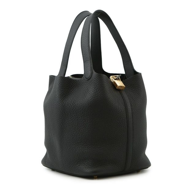 エルメス ハンドバッグ ピコタンロックMM ブラック/ゴールド金具 トリヨンクレマンス K刻印 黒