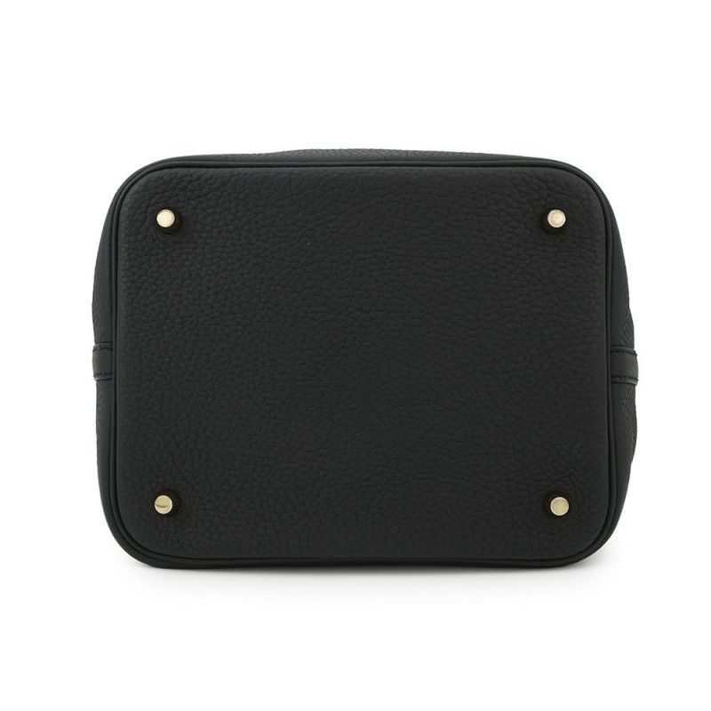 エルメス ハンドバッグ ピコタンロックMM ブラック/ゴールド金具 トリヨンクレマンス K刻印 黒