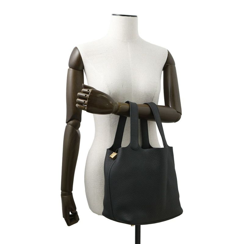 エルメス ハンドバッグ ピコタンロックMM ブラック/ゴールド金具 トリヨンクレマンス K刻印 黒