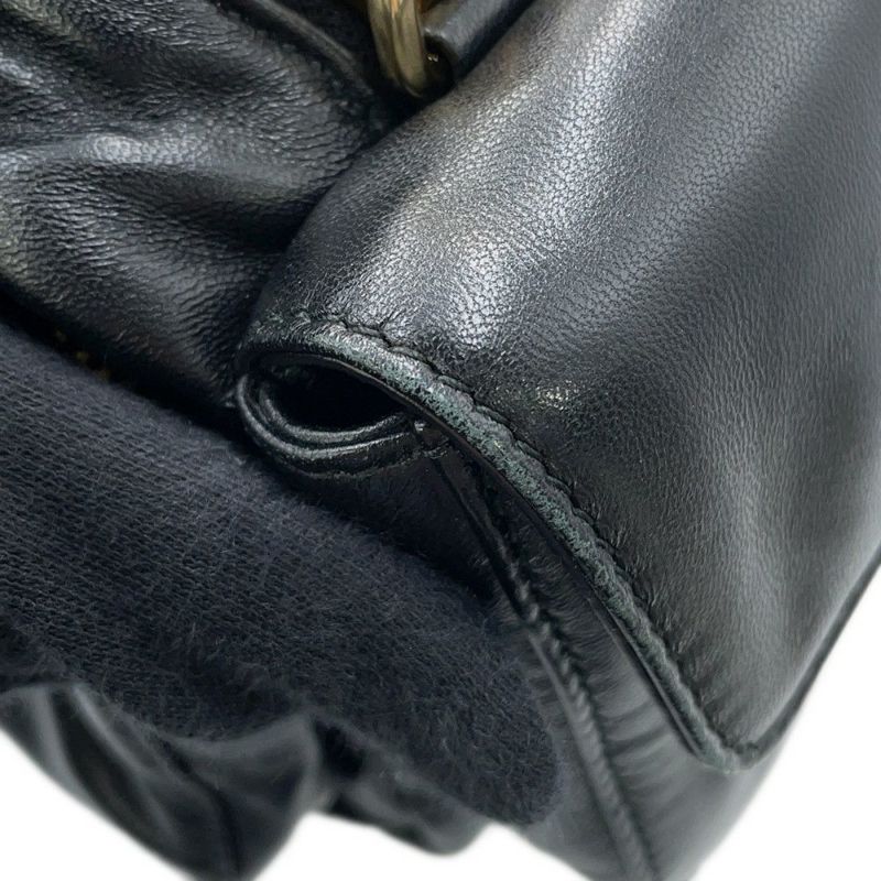 ミュウミュウ ハンドバッグ レザー 5BB150 MIUMIU 2way 黒