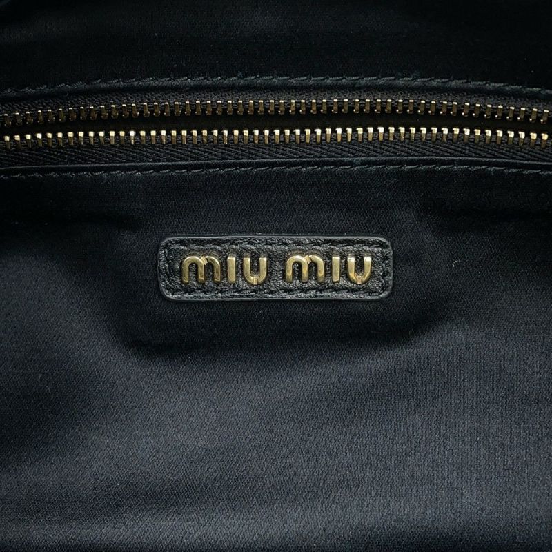 ミュウミュウ ハンドバッグ レザー 5BB150 MIUMIU 2way 黒