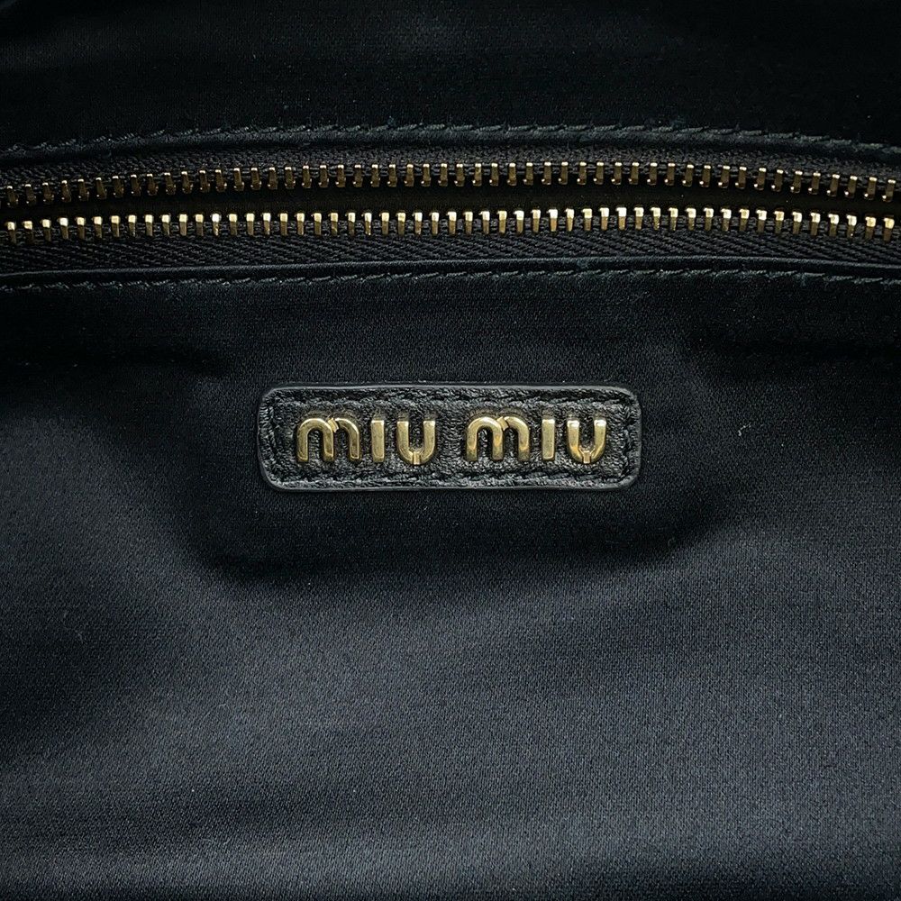 ミュウミュウ ハンドバッグ レザー 5BB150 MIUMIU 2way 黒