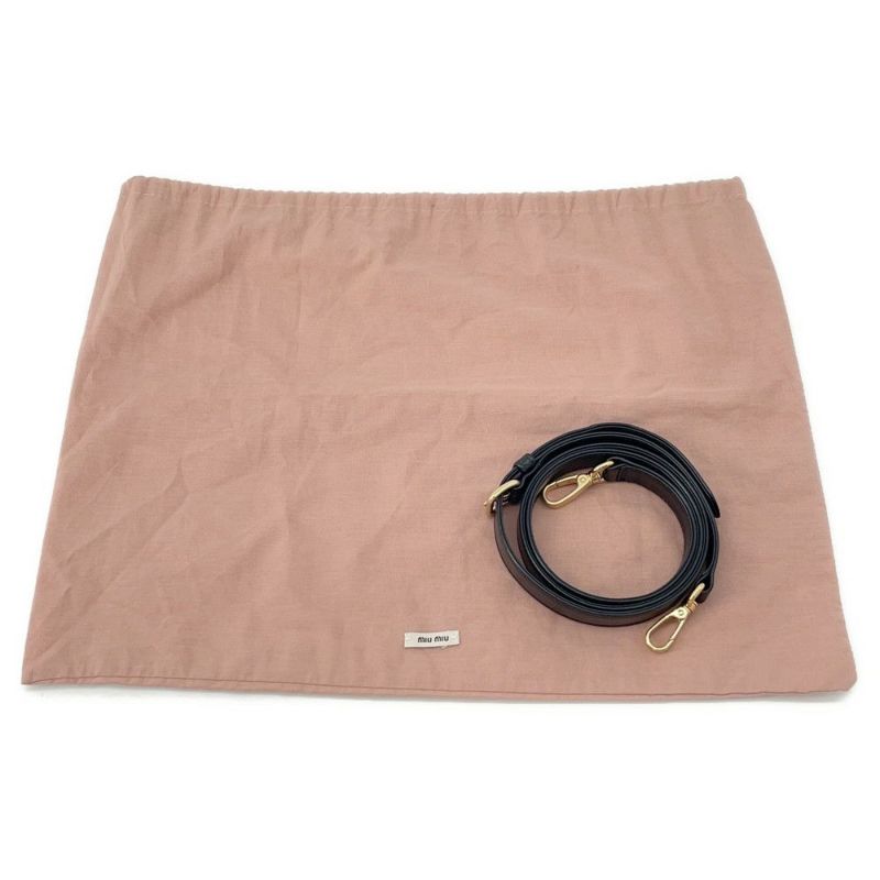 ミュウミュウ ハンドバッグ レザー 5BB150 MIUMIU 2way 黒