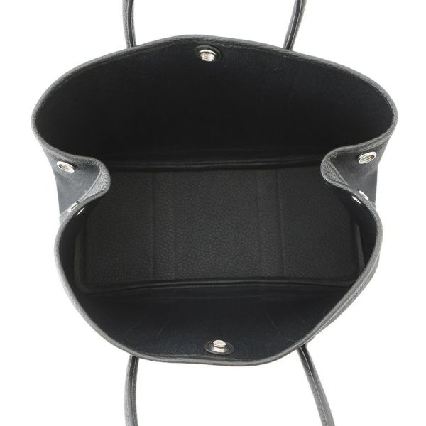 エルメス トートバッグ ガーデンパーティTPM ブラック/シルバー金具 トワルミリタリー/ネゴンダ W刻印 黒