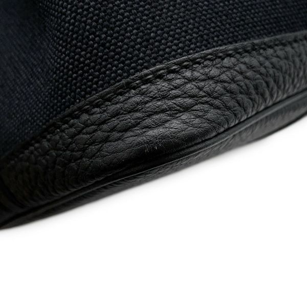 エルメス トートバッグ ガーデンパーティTPM ブラック/シルバー金具 トワルミリタリー/ネゴンダ W刻印 黒