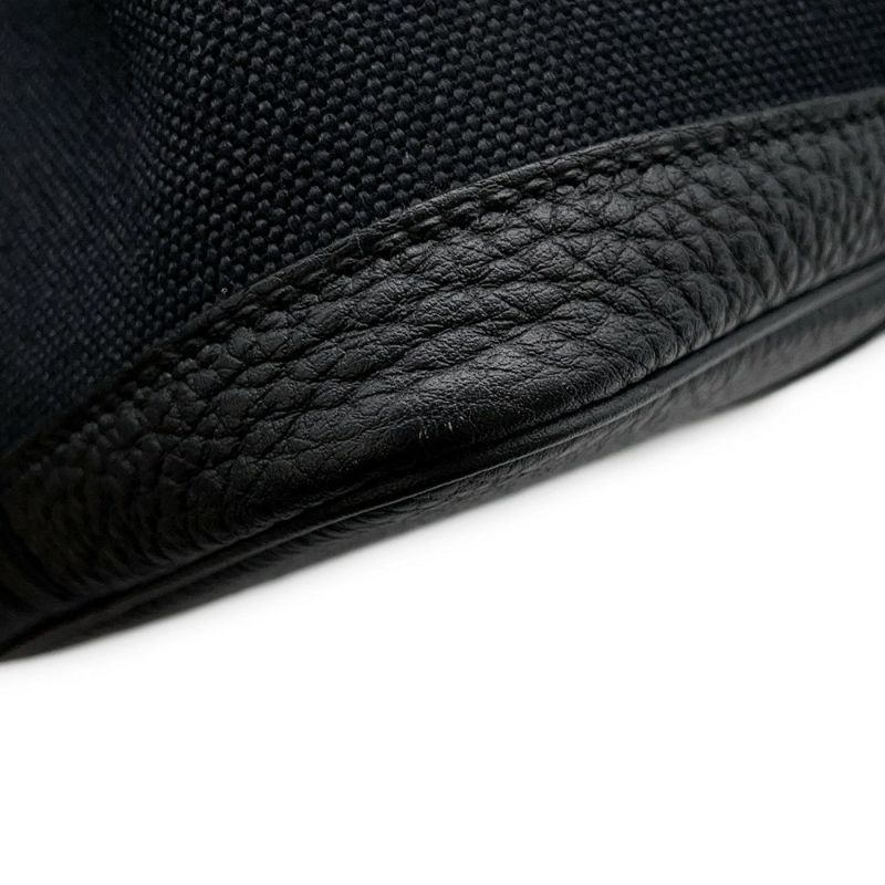 エルメス トートバッグ ガーデンパーティTPM ブラック/シルバー金具 トワルミリタリー/ネゴンダ W刻印 黒