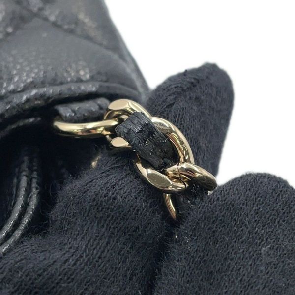 シャネル チェーンショルダーバッグ フラップ フォンケース マトラッセ ココマーク キャビアスキン AP2096 CHANEL 黒