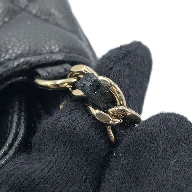 シャネル チェーンショルダーバッグ フラップ フォンケース マトラッセ ココマーク キャビアスキン AP2096 CHANEL 黒