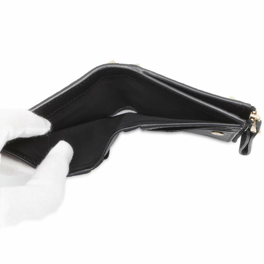 ヴァレンティノ・ガラヴァーニ 二つ折り財布 ロックスタッズ レザー 2W2P0W06VSH VALENTINO 財布 黒