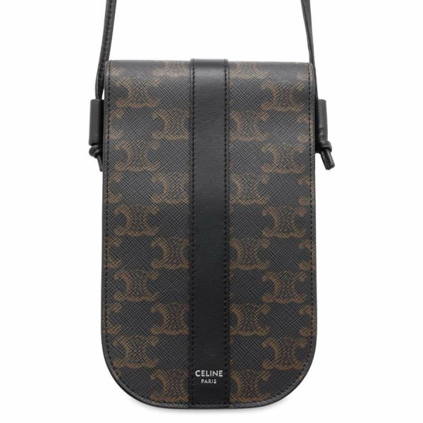 セリーヌ ショルダーバッグ トリオンフ モバイルポーチ PVC 10H742DCH CELINE バッグ ポシェット 黒