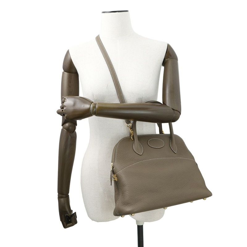 エルメス ハンドバッグ ボリード31 エトゥープ/ゴールド金具 トリヨンクレマンス Z刻印 2wayショルダー