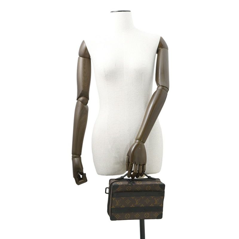 ルイヴィトン ショルダーバッグ モノグラム・マカサー ハンドル・ソフトトランク M45935 黒 ブラック