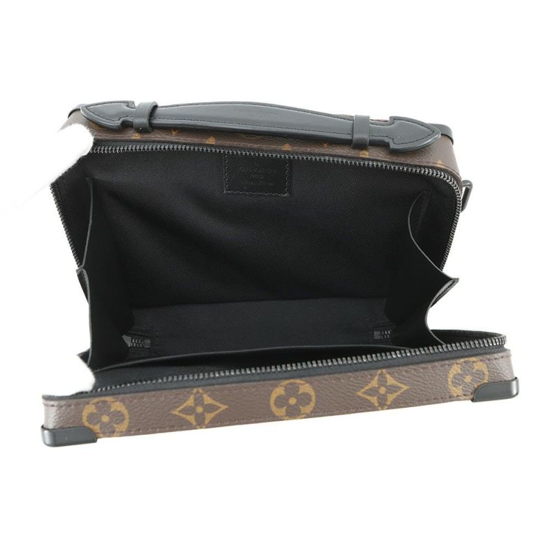 ルイヴィトン ショルダーバッグ モノグラム・マカサー ハンドル・ソフトトランク M45935 黒 ブラック