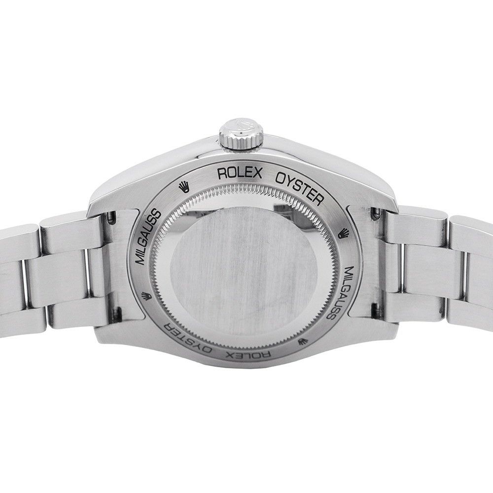 ロレックス ミルガウス グリーンガラス ランダムシリアル ルーレット 116400GV ROLEX 腕時計 黒文字盤