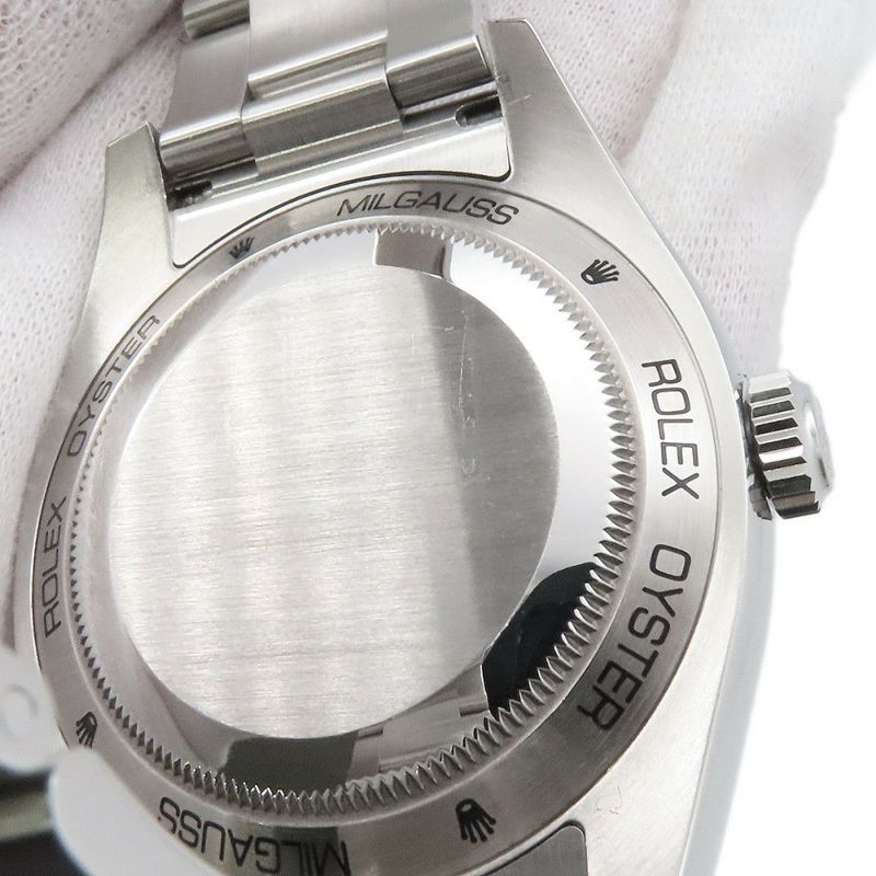 ロレックス ミルガウス グリーンガラス ランダムシリアル ルーレット 116400GV ROLEX 腕時計 黒文字盤