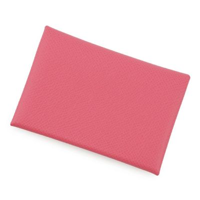 ケースのみ エルメス コインケース カルヴィ デュオ ローズアザレ/シルバー金具