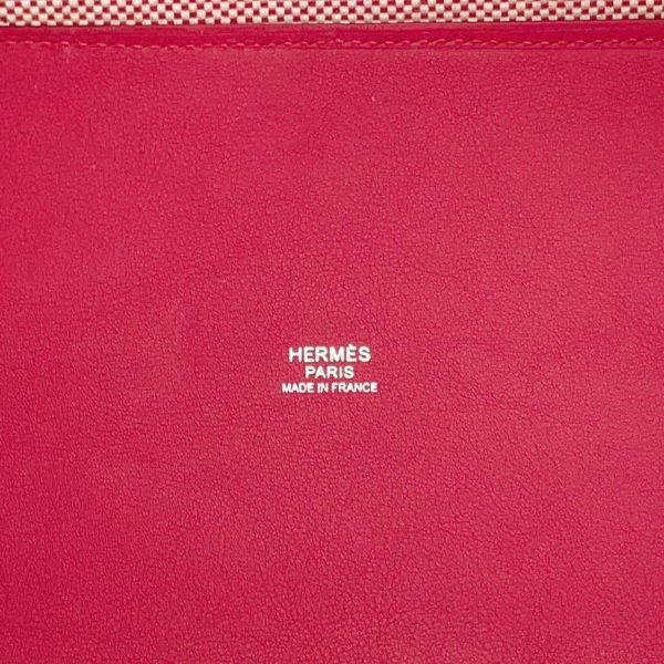 エルメス トートバッグ HアンビエGM フランボワーズ スイフト/トワルアッシュ Z刻印 HERMES ハンドバッグ