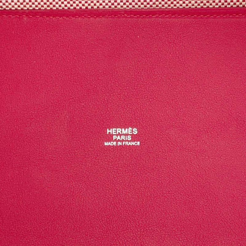エルメス トートバッグ HアンビエGM フランボワーズ スイフト/トワルアッシュ Z刻印 HERMES ハンドバッグ