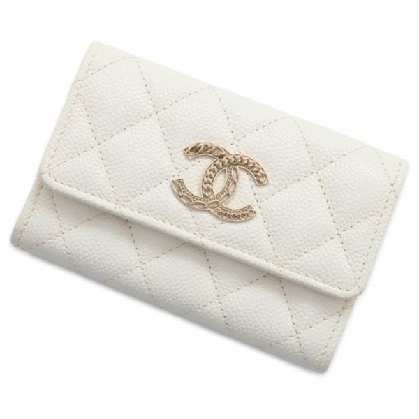 シャネル カードケース マトラッセ チェーンモチーフココマーク キャビアスキン CHANEL 財布