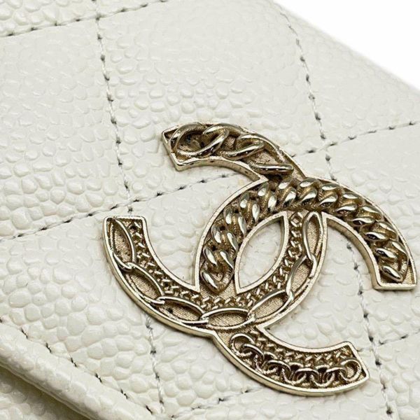 シャネル カードケース マトラッセ チェーンモチーフココマーク キャビアスキン CHANEL 財布