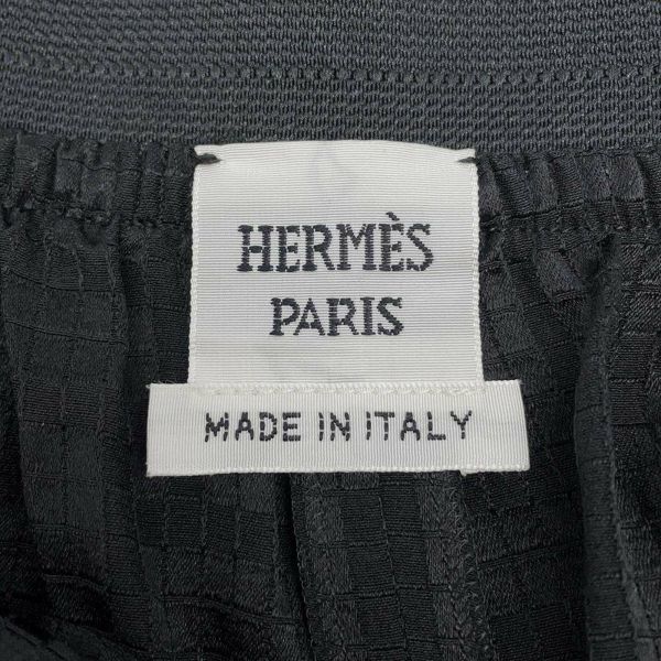 エルメス パンツ モザイク パラッツォパンツ シルク レディースサイズ36 HERMES アパレル 黒