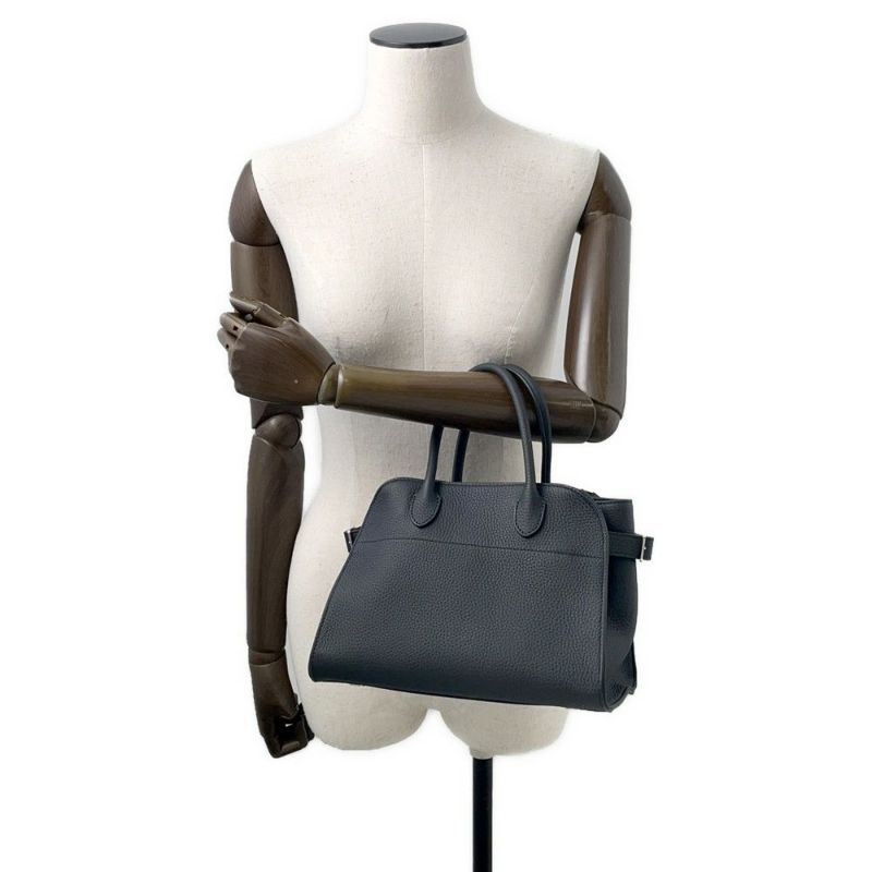 ザ ロウ ハンドバッグ ソフトマルゴー10 レザー W1190 THE ROW 2way 黒