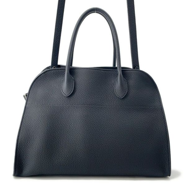 ザ ロウ ハンドバッグ ソフトマルゴー12 レザー W1586 THE ROW バッグ 2way 黒